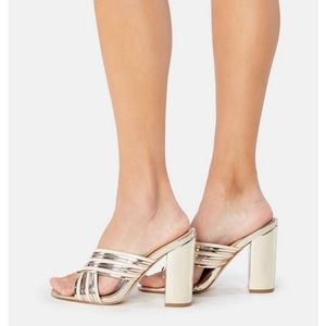 NIB JustFab Mirrored Sandal